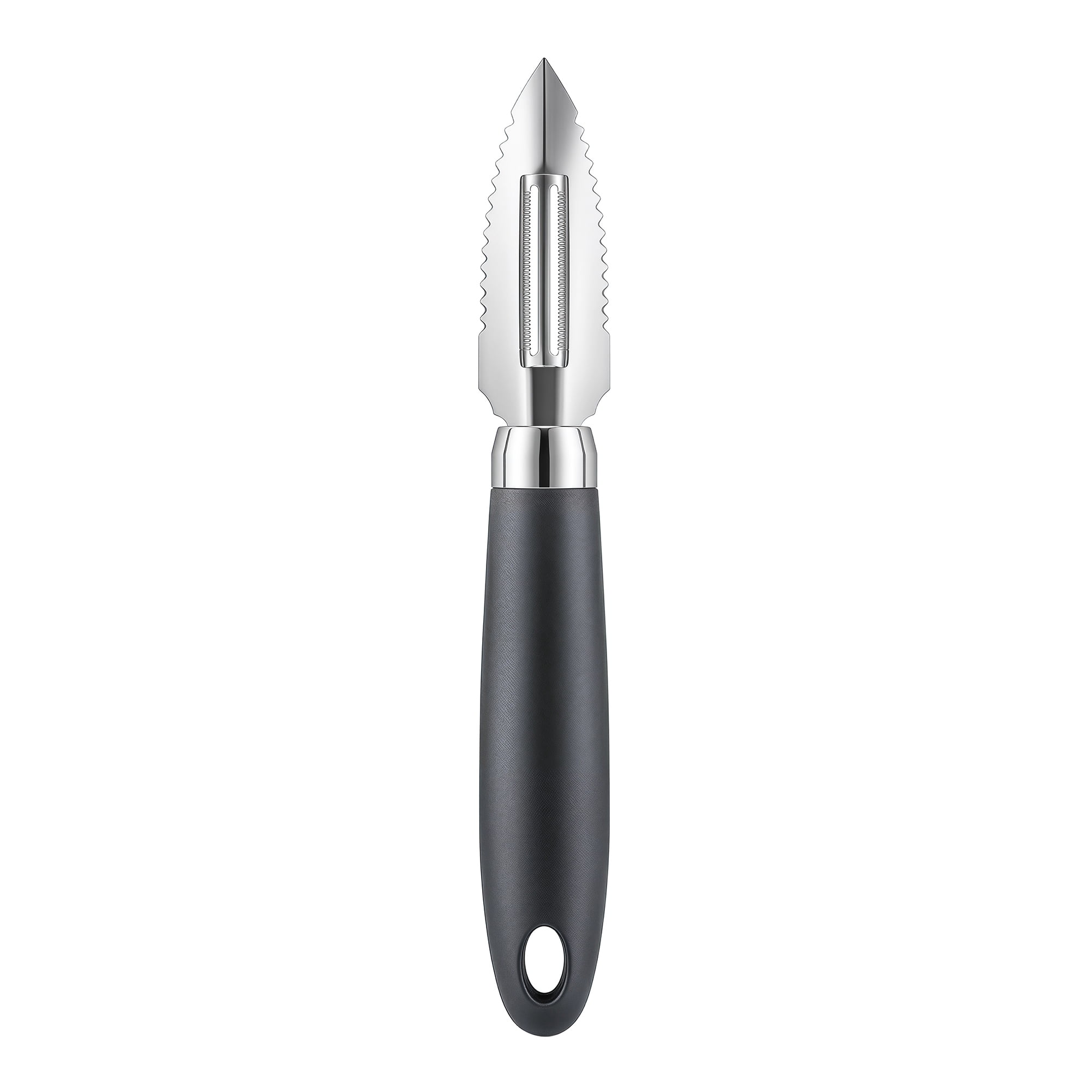 Unique Bargains Useful Stainless Steel Peeler with Ergonomic Handle Black 7.9x1.1 inch
