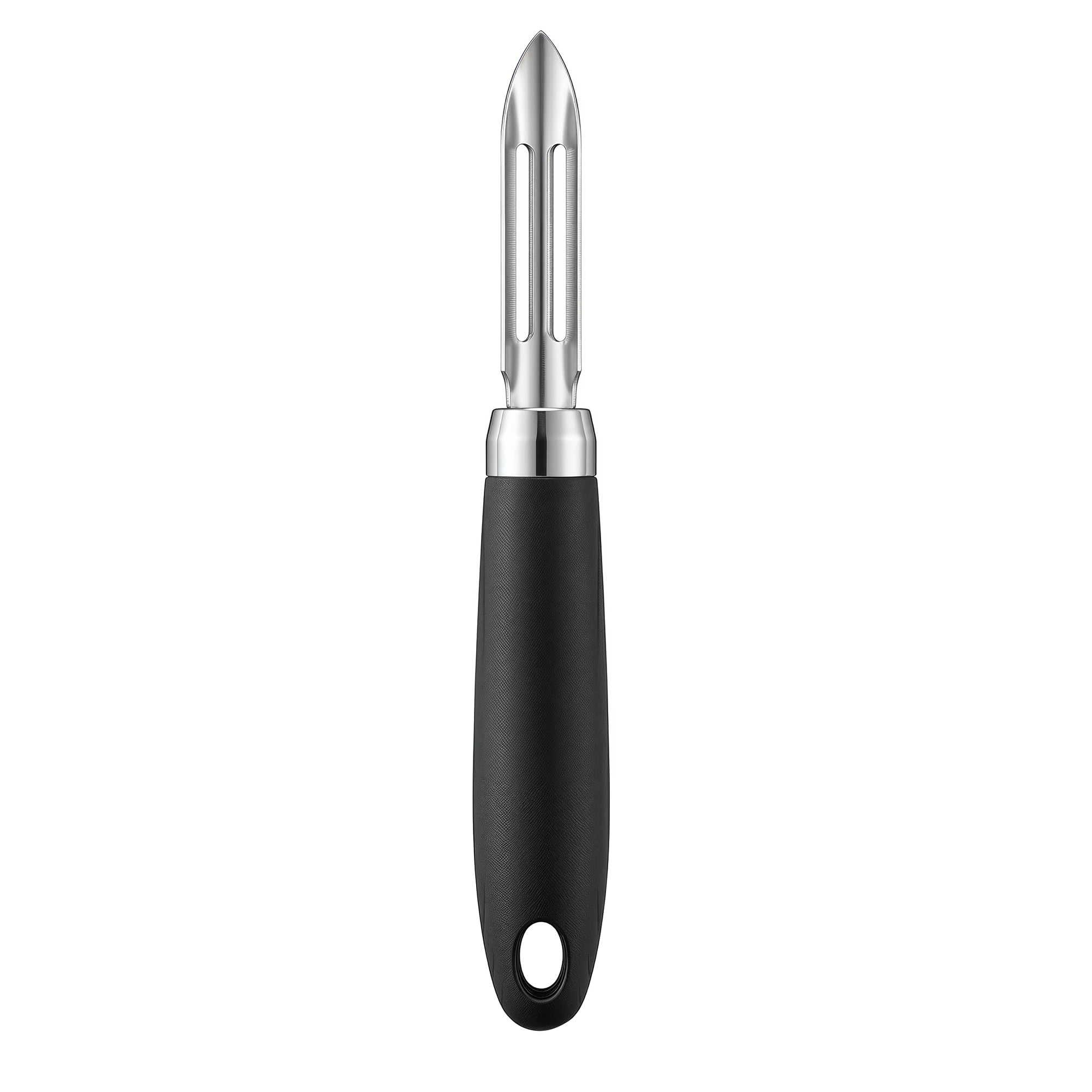 Unique Bargains Useful Stainless Steel Peeler with Ergonomic Handle Black 7.9x1 inch