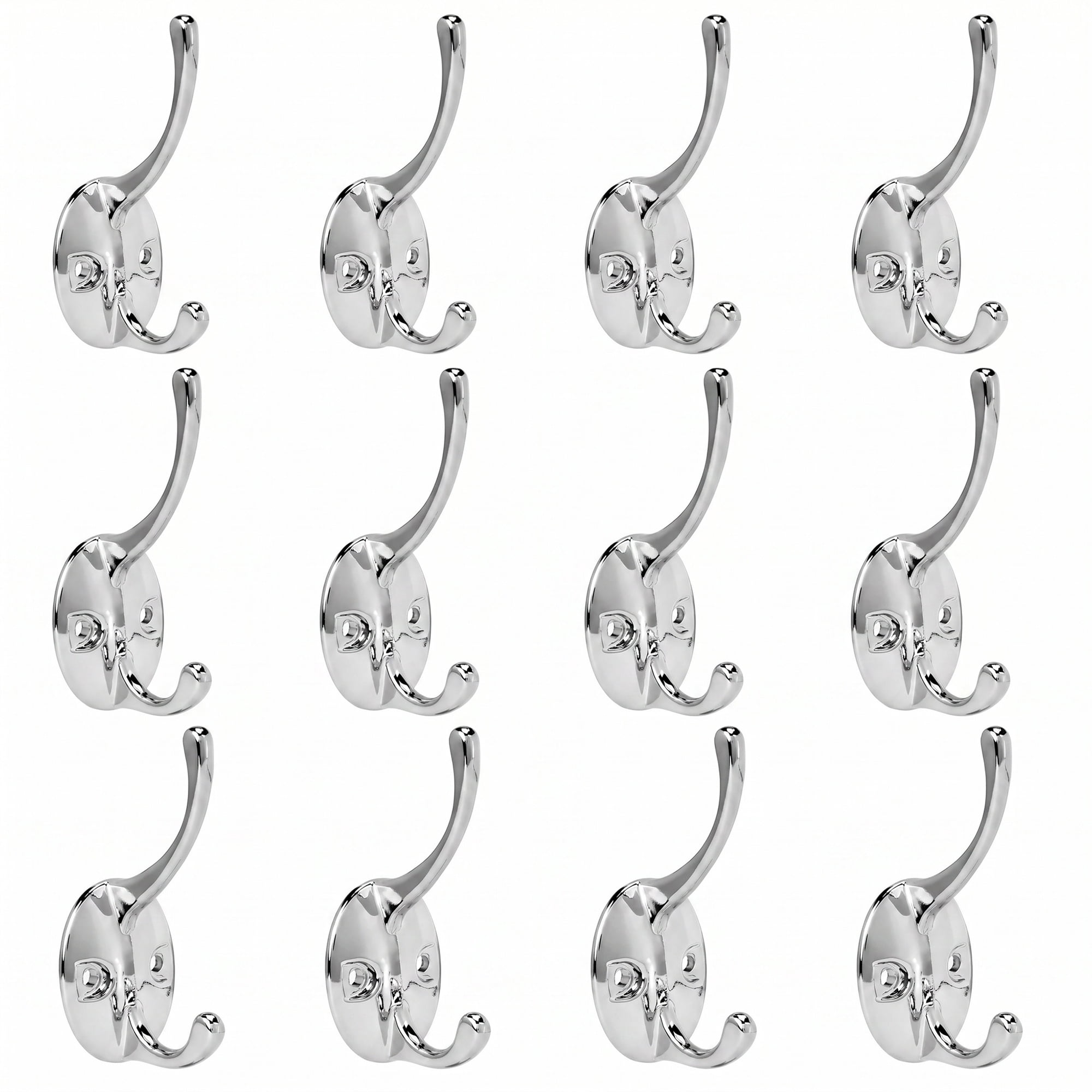 Unique Bargains Utility Hooks 12Pcs Metal Durable Wall Hooks for Kitchen Silver