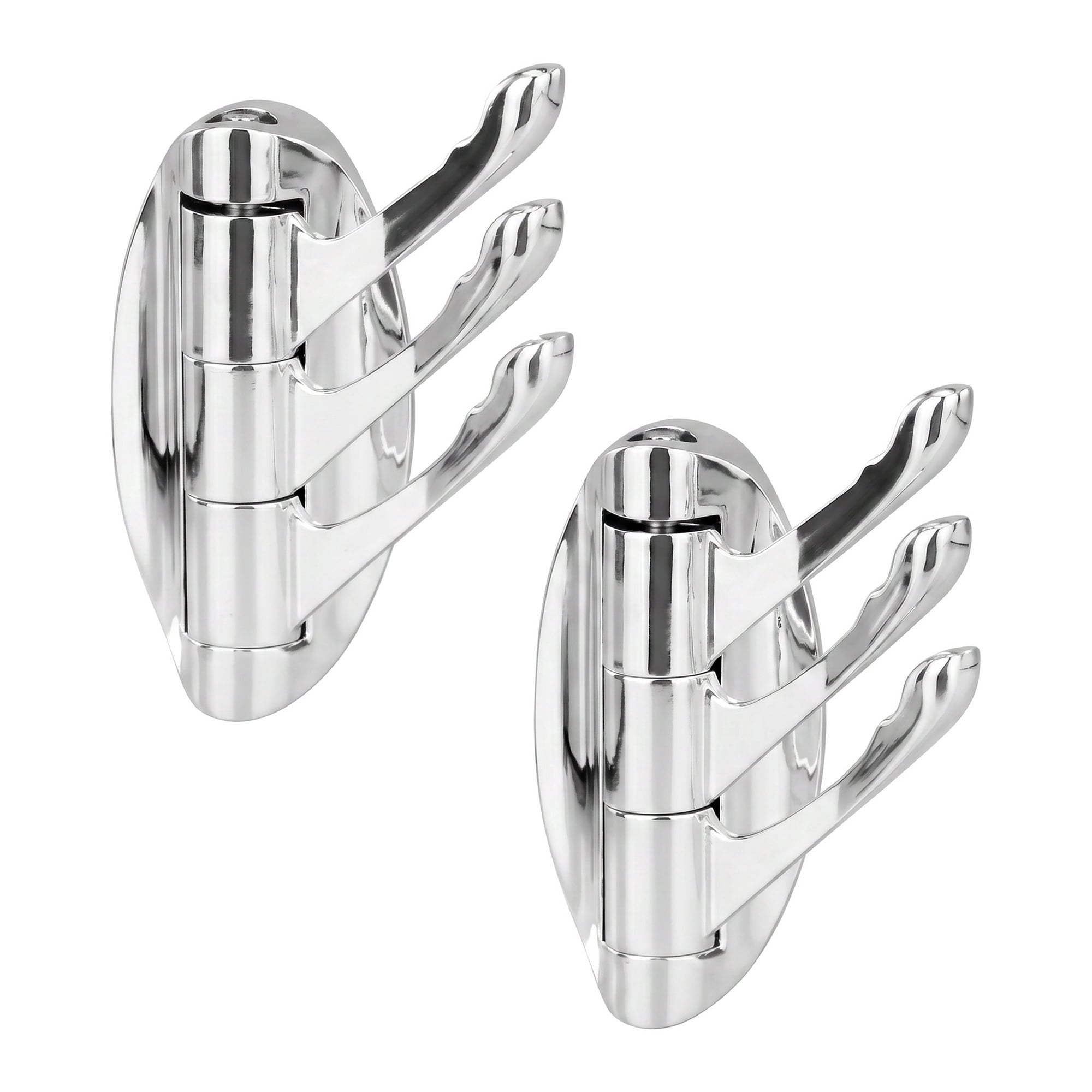 Unique Bargains Utility Hooks 2Pcs Metal Durable Home Decor Wall Hooks Silver 1.8" x 3.3"