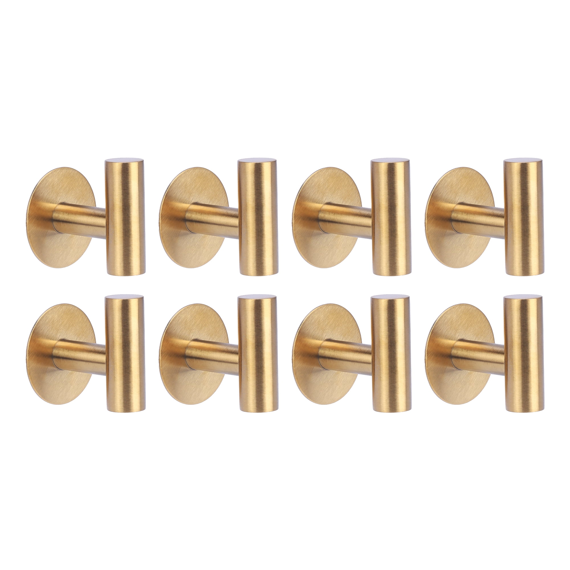 Unique Bargains Utility Hooks 8Pcs Metal Durable Wall Hooks for Household Gold