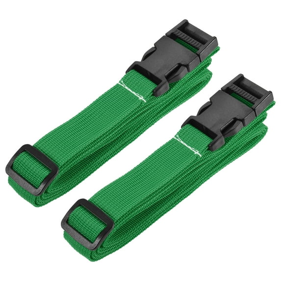 Unique Bargains Utility Strap with Buckle Adjustable Belt for Bag Luggage Packing Green