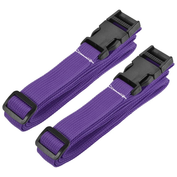 Unique Bargains Utility Strap with Buckle Adjustable Belt for Bag Luggage Packing Purple