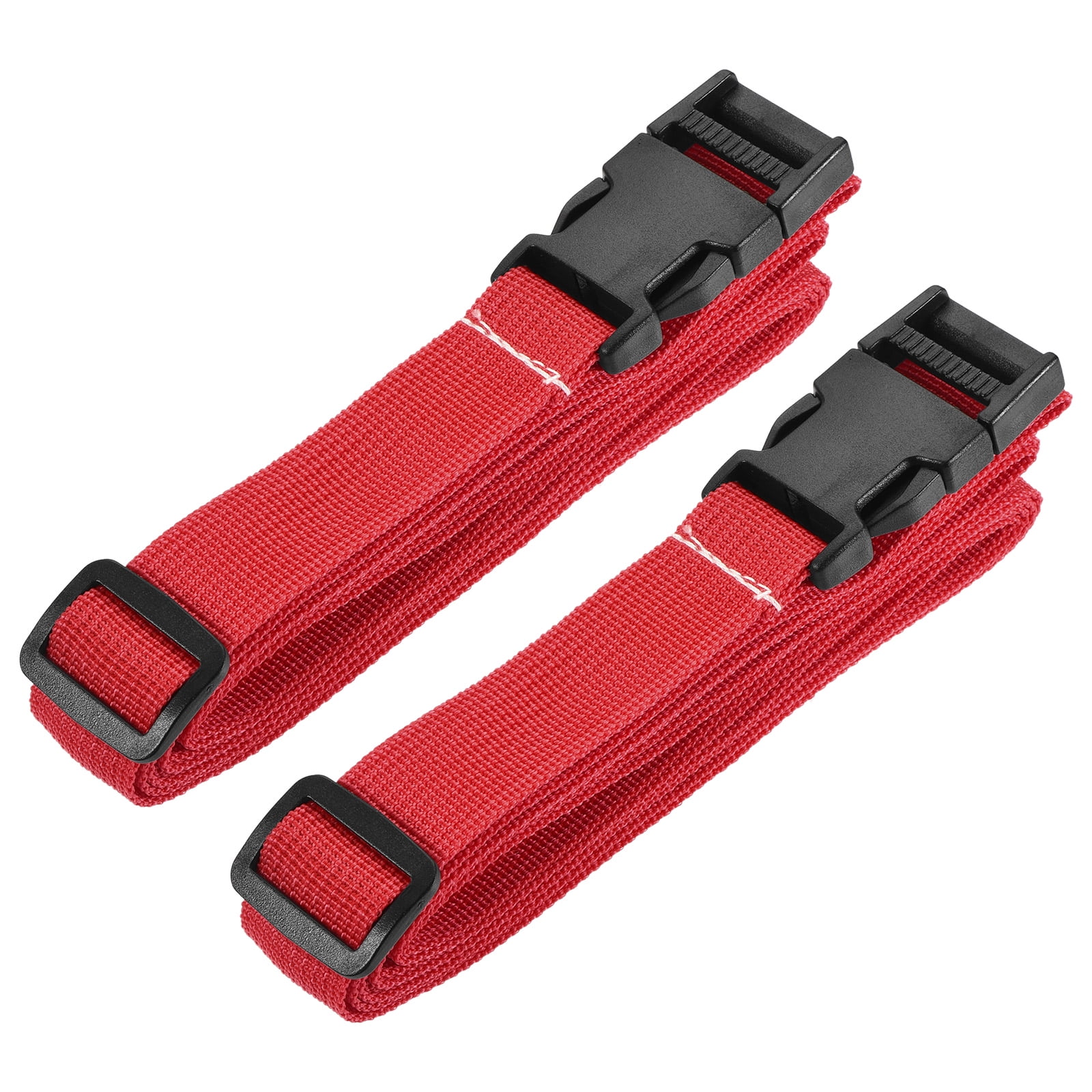 Unique Bargains Utility Strap with Buckle Adjustable Belt for Bag Luggage Packing Red
