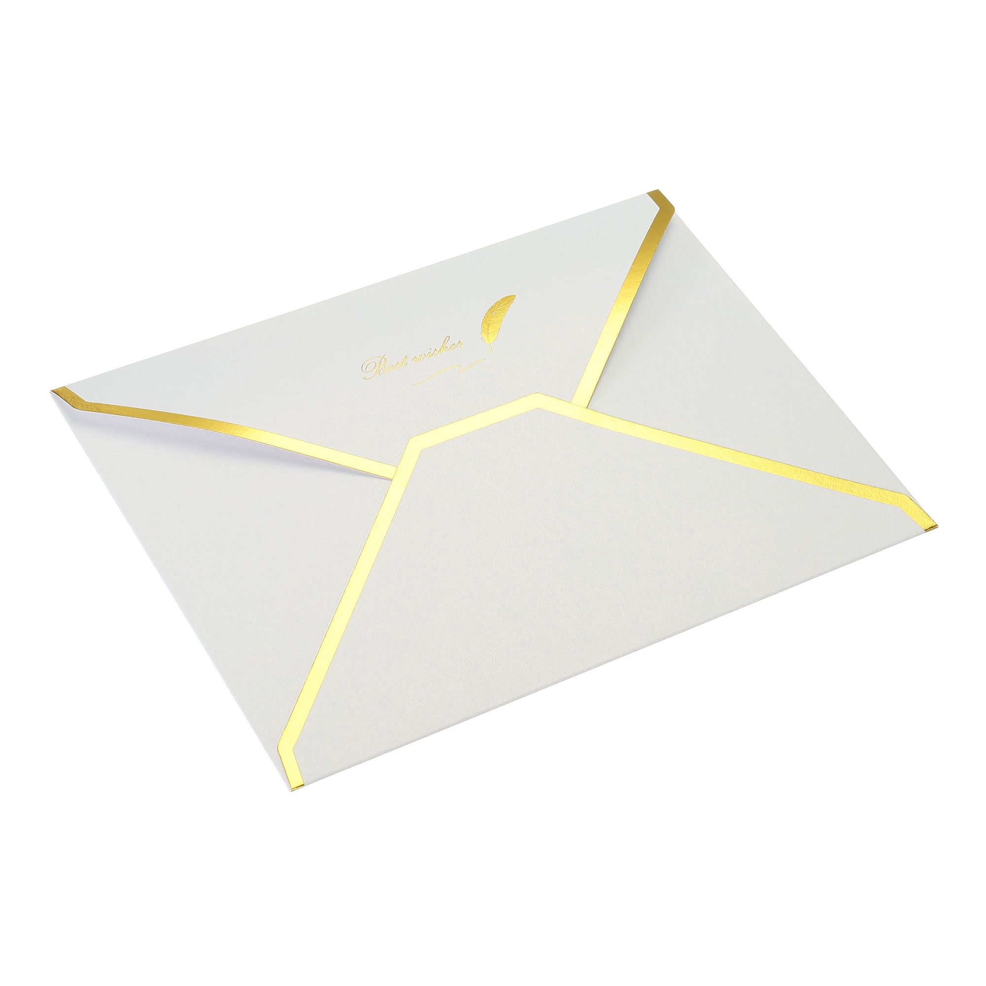 Unique Bargains V Flap Luxury Style Envelopes for Wedding Birthday White