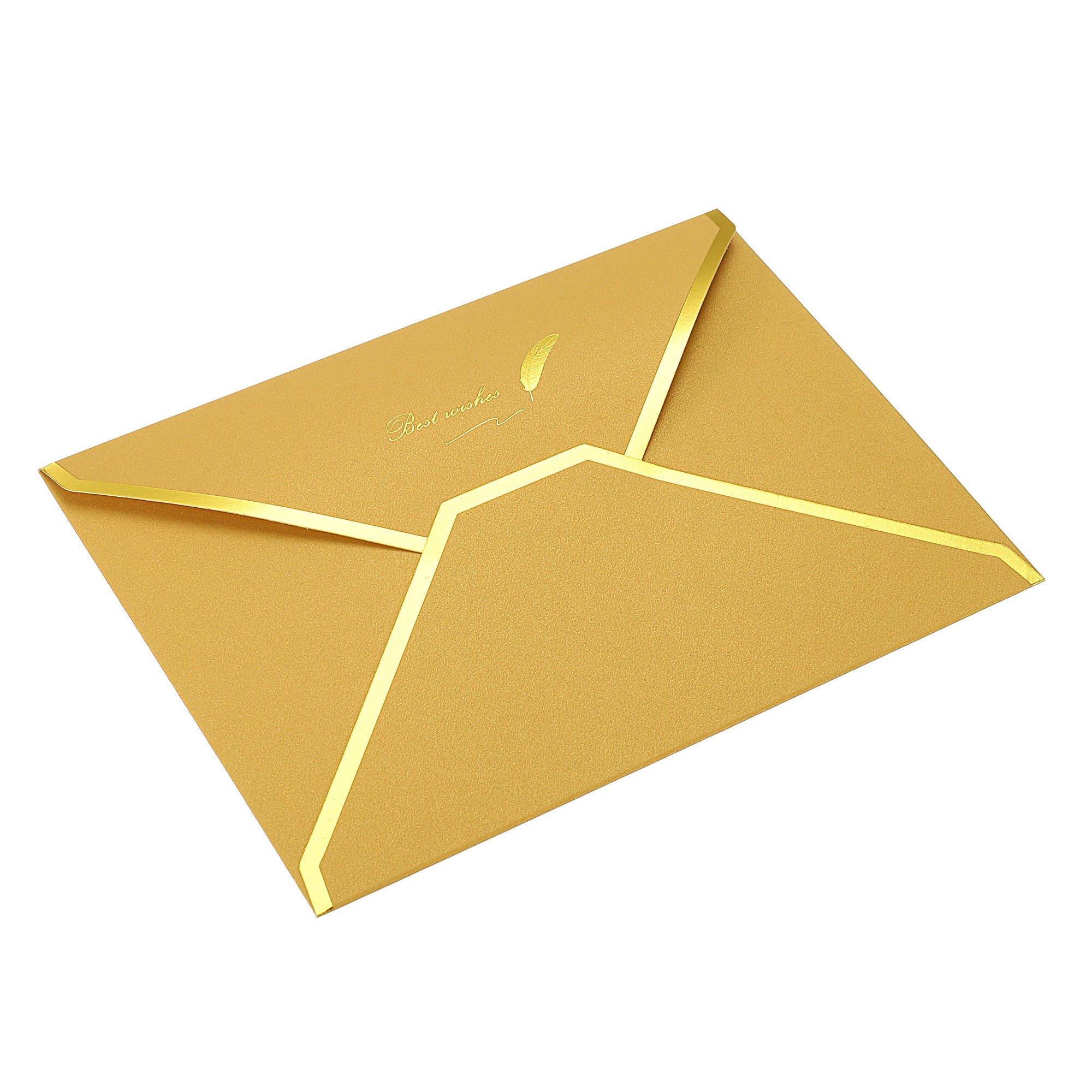 Unique Bargains V Flap Envelopes Luxury for Invitation Wedding Birthday Gold