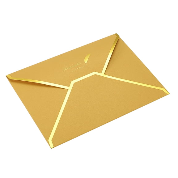 Unique Bargains V Flap Luxury Style Envelopes for Wedding Birthday Golden