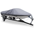 thumbnail image 1 of Unique Bargains V-Hull 210-Denier Waterproof Boat Cover for 17'-19' Trailerable Fishing Ski Boats Runabout Covers Gray, 1 of 7