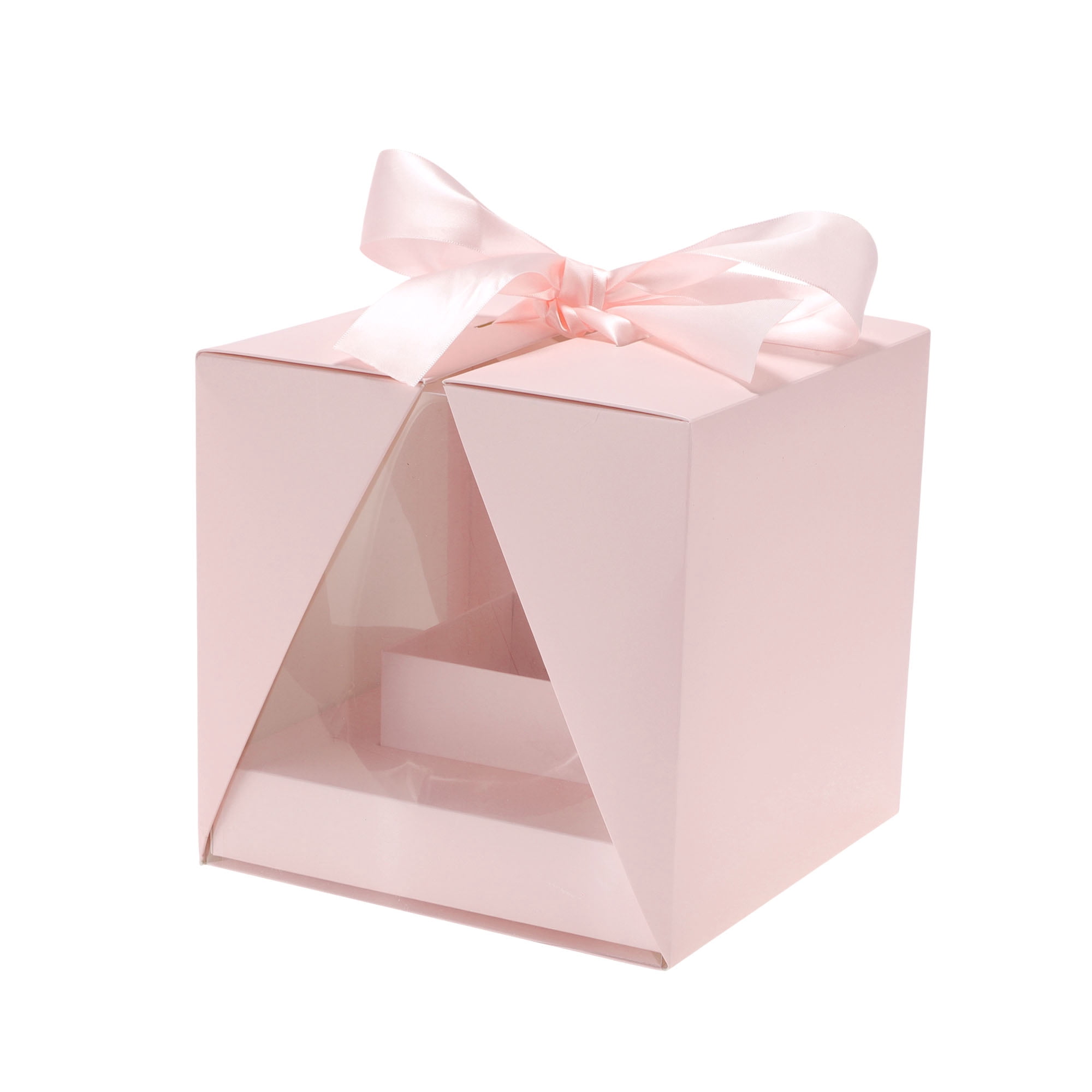 Unique Bargains V-shape Dual-opening Flower Gift Boxes for Special Occasions Large Pink