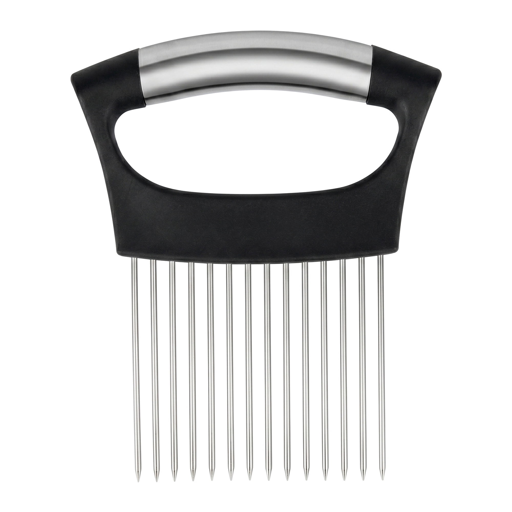 Unique Bargains Vegetable Chopper Food Processor Onion Slicing Holder Black/Silver-3
