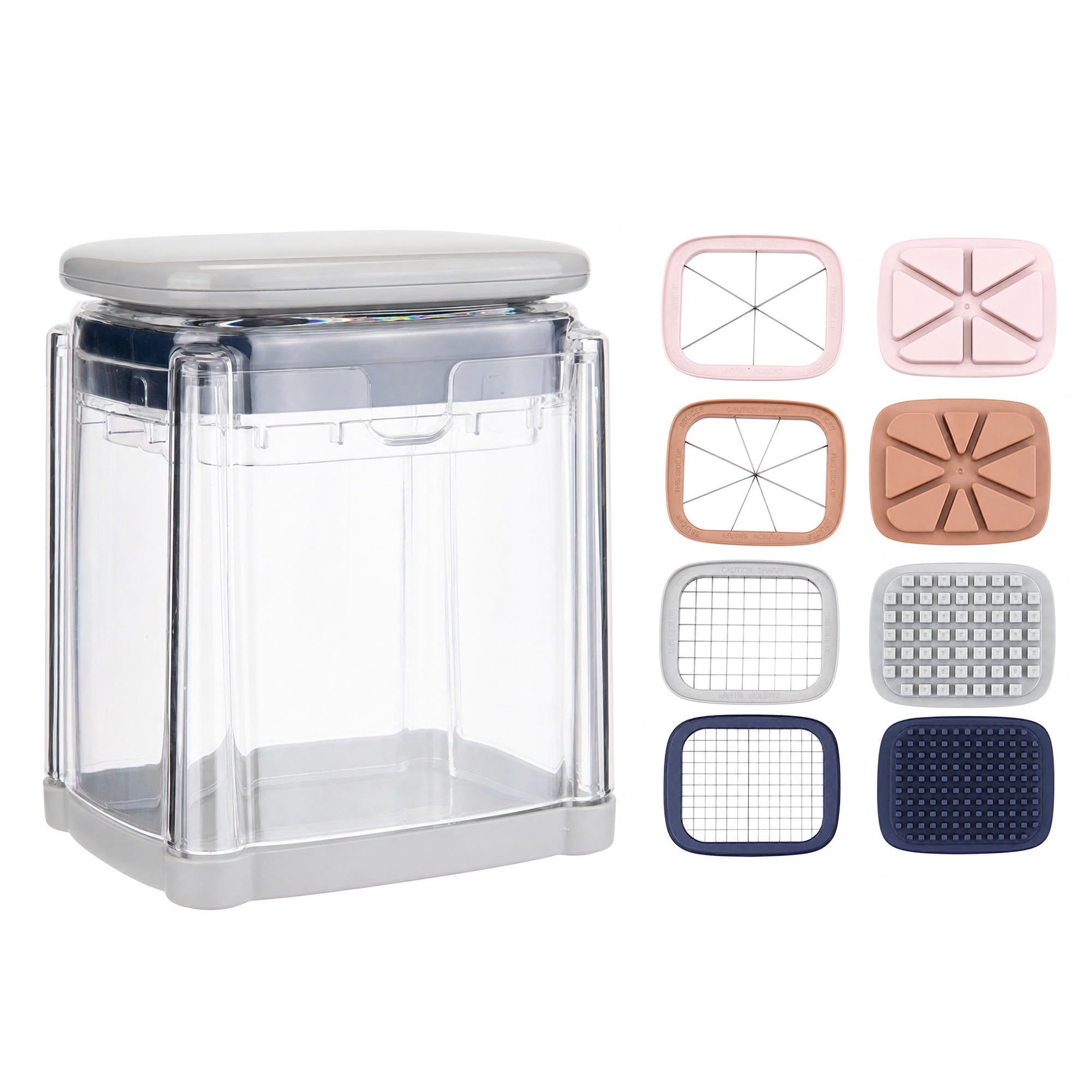 Unique Bargains Vegetable Chopper Food Processor Press Garlic Mincer Onion Cutter Gray