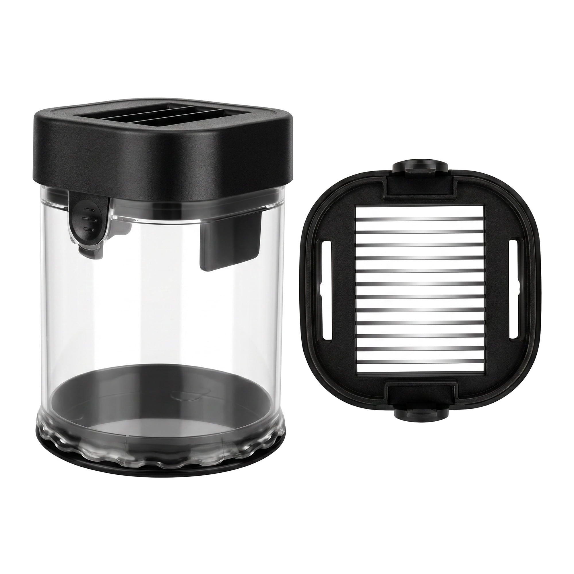 Unique Bargains Vegetable Chopper Manual Food Processor Blue Lid Garlic Slicer Black