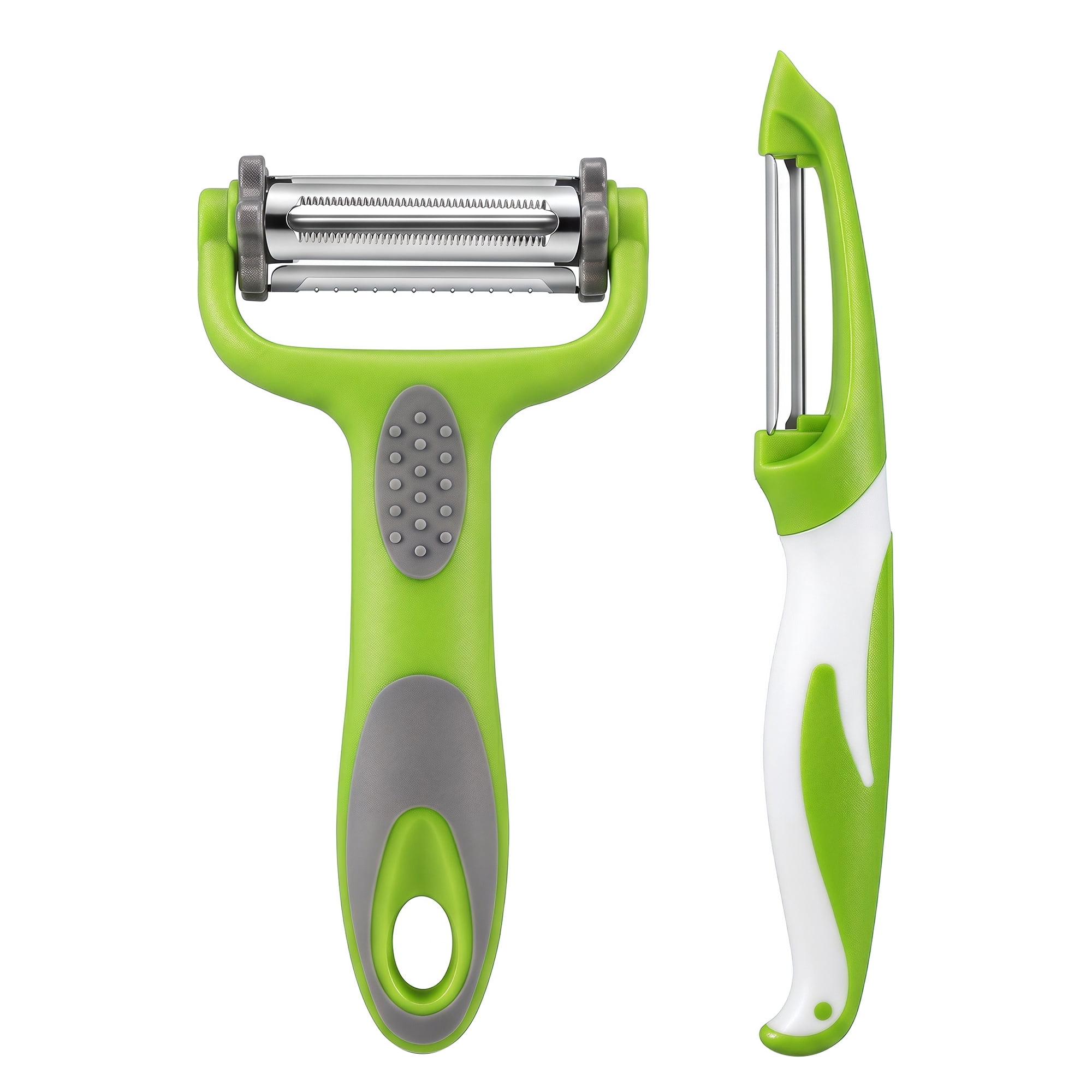 Unique Bargains Vegetable Peeler with Protective Cover and Ergonomic Handle Green 2Pcs