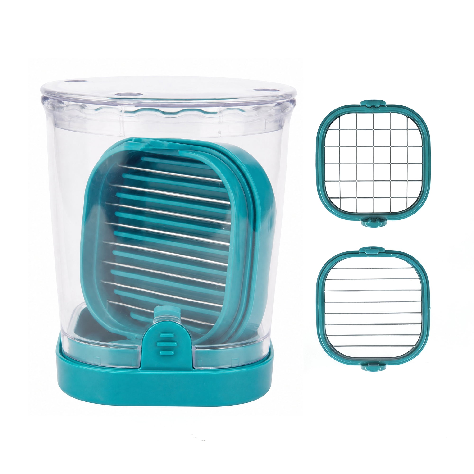 Unique Bargains Vegetable and Fruit Chopper Food Processor Veggie Cutter Dark Green