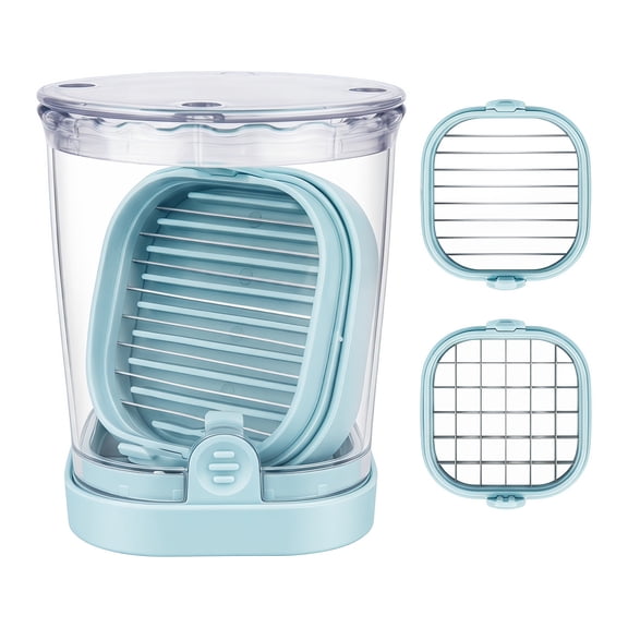 Unique Bargains Vegetable and Fruit Chopper Food Processor Veggie Cutter Light Blue