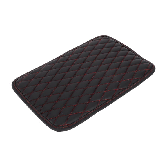 Unique Bargains Vehicle Armrest Box Pad 11.81"x7.87" Center Console Cover Armrest Seat Box Cover Faux Leather Diamond Pattern Black,Red