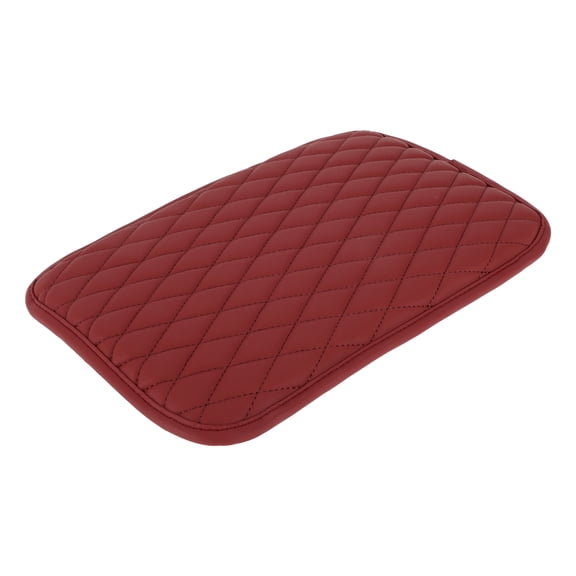 Unique Bargains Vehicle Armrest Box Pad 11.81"x7.87" Center Console Cover Armrest Seat Box Cover Faux Leather Wine Diamond Pattern Red
