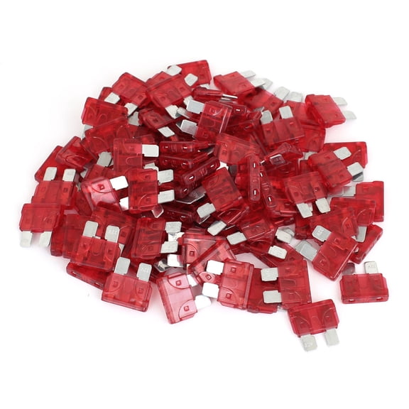 Unique Bargains Vehicle Car 10A 10Amp Red Body Two Prong ATC Fuse 100pcs