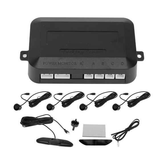 Unique Bargains Vehicle Car Reverse Backup Radar System 4 Parking Sensors