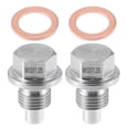 thumbnail image 1 of Unique Bargains Vehicle Engine Magnetic Oil Drain Plug M12x1.25 Stainless Steel with Copper Washer (Pack of 2), 1 of 6
