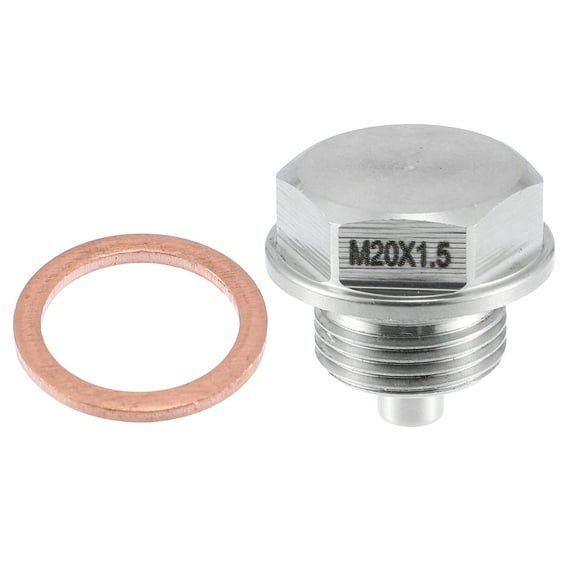 Unique Bargains Vehicle Engine Magnetic Oil Drain Plug M20x1.5 Stainless Steel with Copper Washer