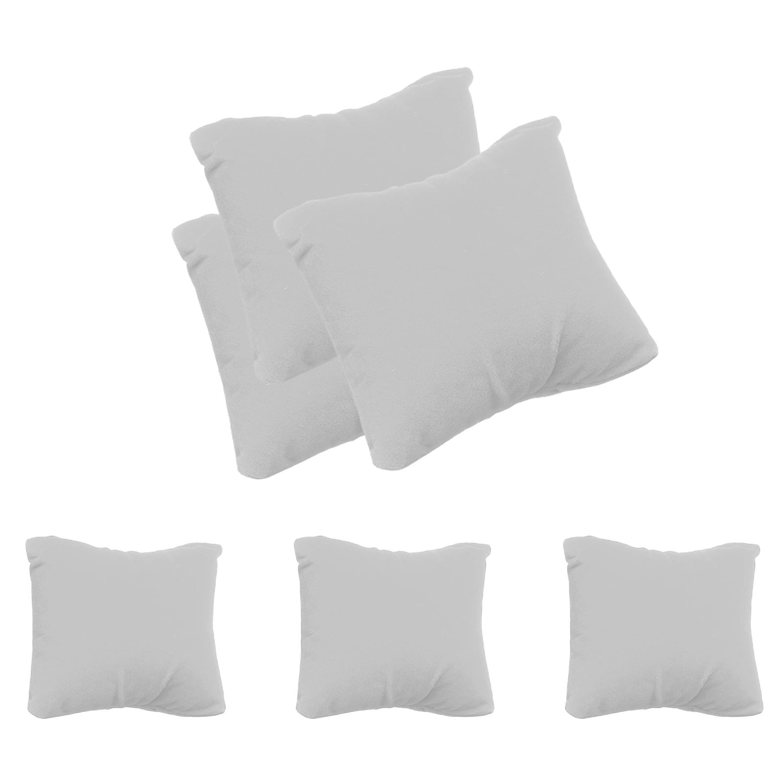 Unique Bargains Velvet Bracelet Watch Pillow Jewelry Display for Watch Necklace Gray