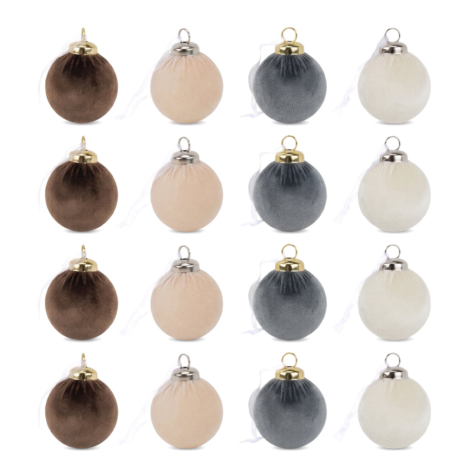 Unique Bargains Velvet Christmas 12 Pack Flocked Sphere Orbs Luxury Ornaments Style A 2.4"