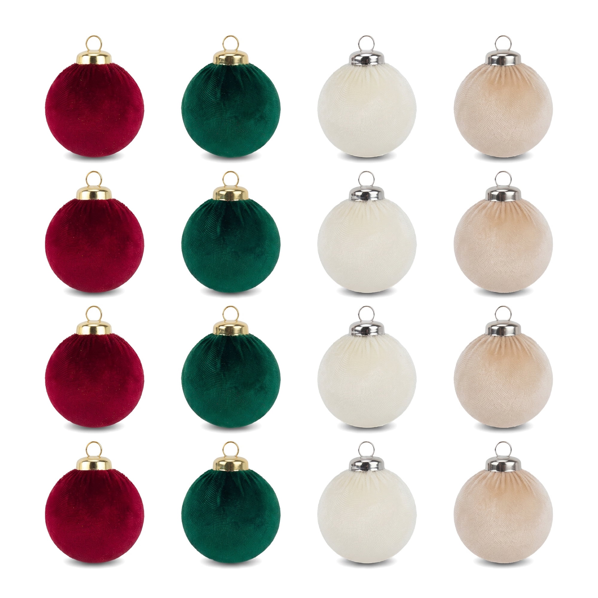 Unique Bargains Velvet Christmas 12 Pack Flocked Sphere Orbs Luxury Ornaments Style B 2.4"