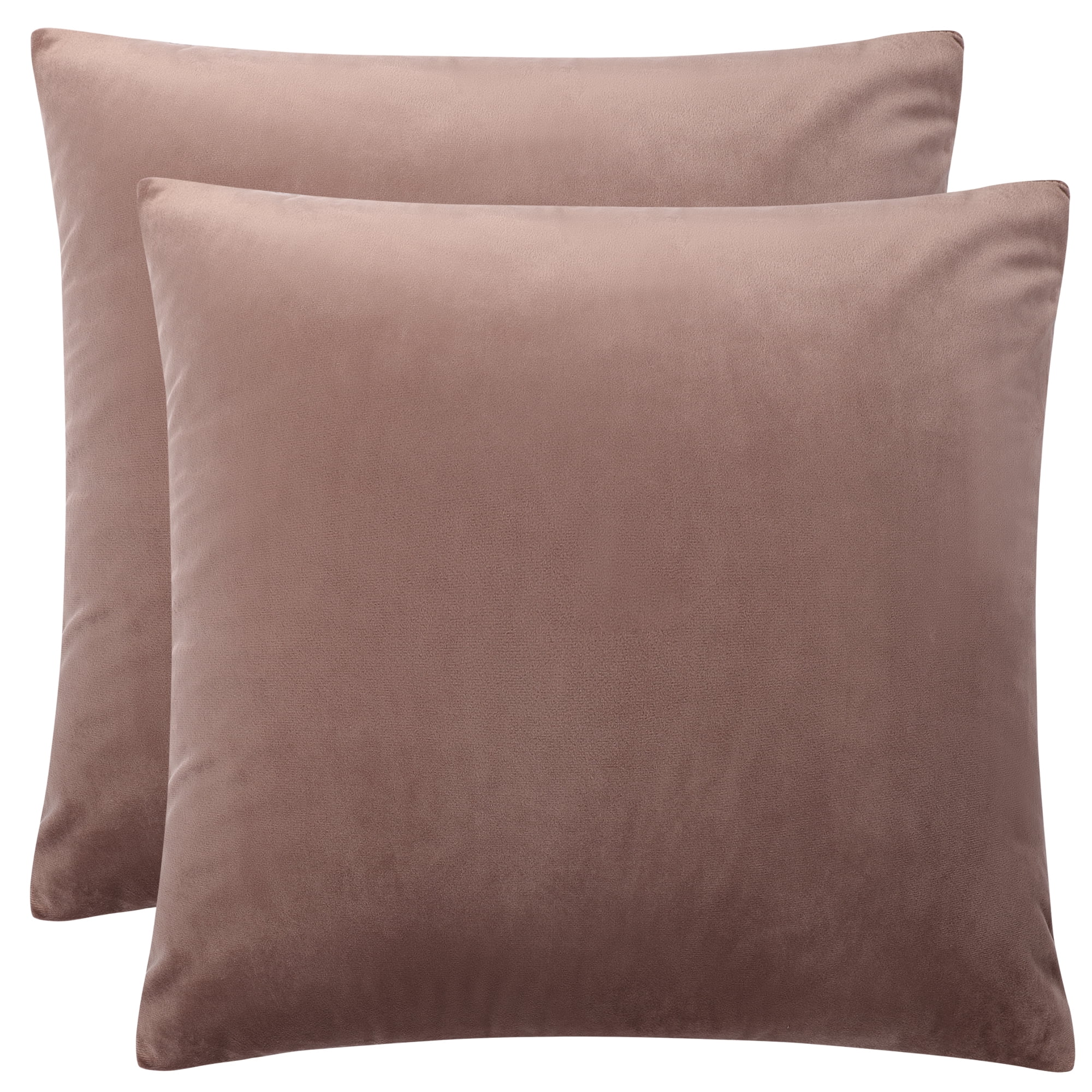 Unique Bargains Velvet Decorative softCushion Throw Pillow Cover 18" x 18" Dark Pink