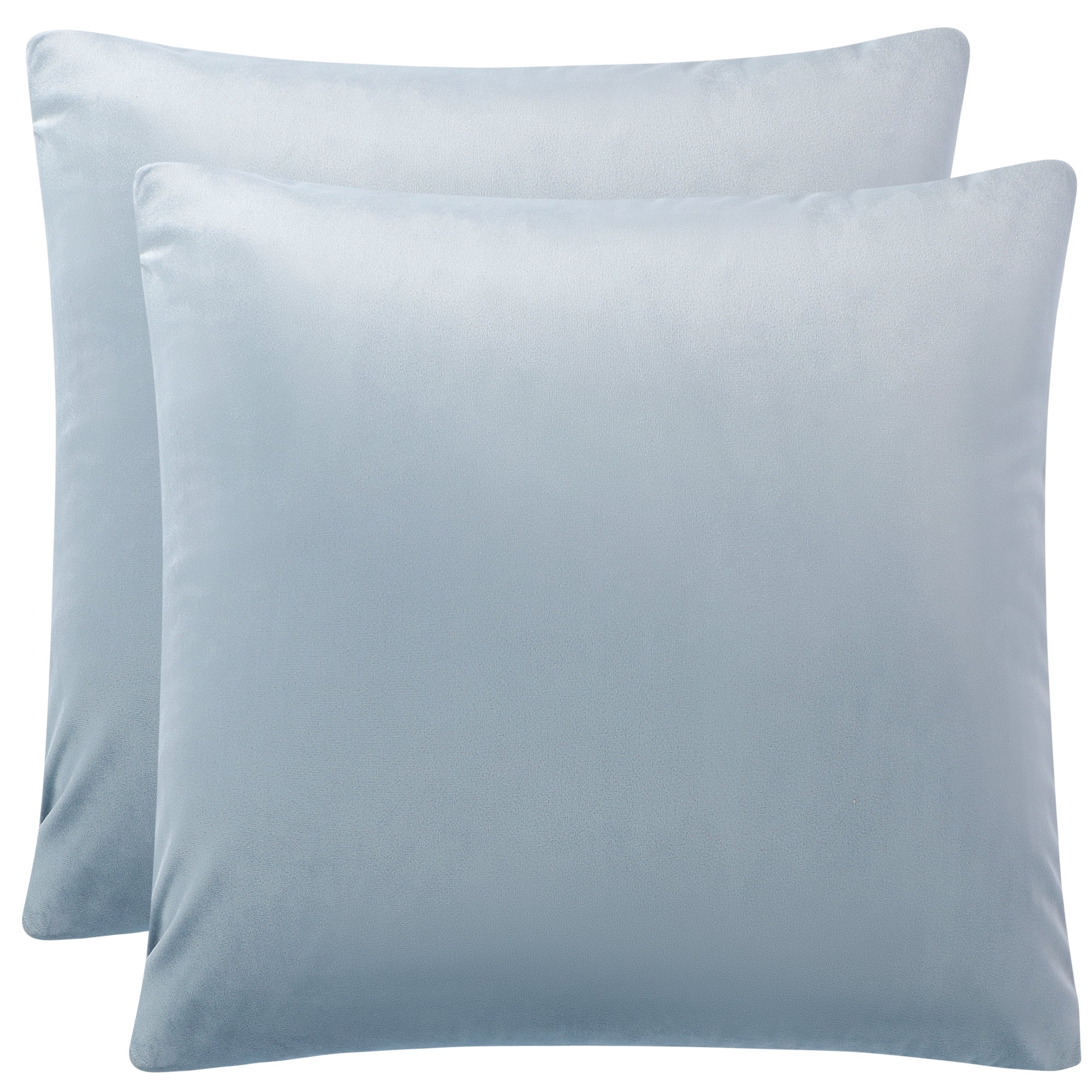 Unique Bargains Velvet Decorative softCushion Throw Pillow Cover 18" x 18" Pale Blue