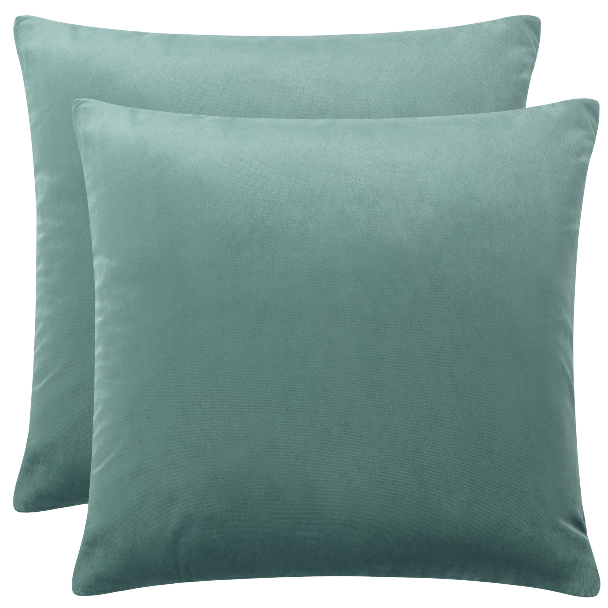 Unique Bargains Velvet Decorative softCushion Throw Pillow Cover 18" x 18" Seagreen