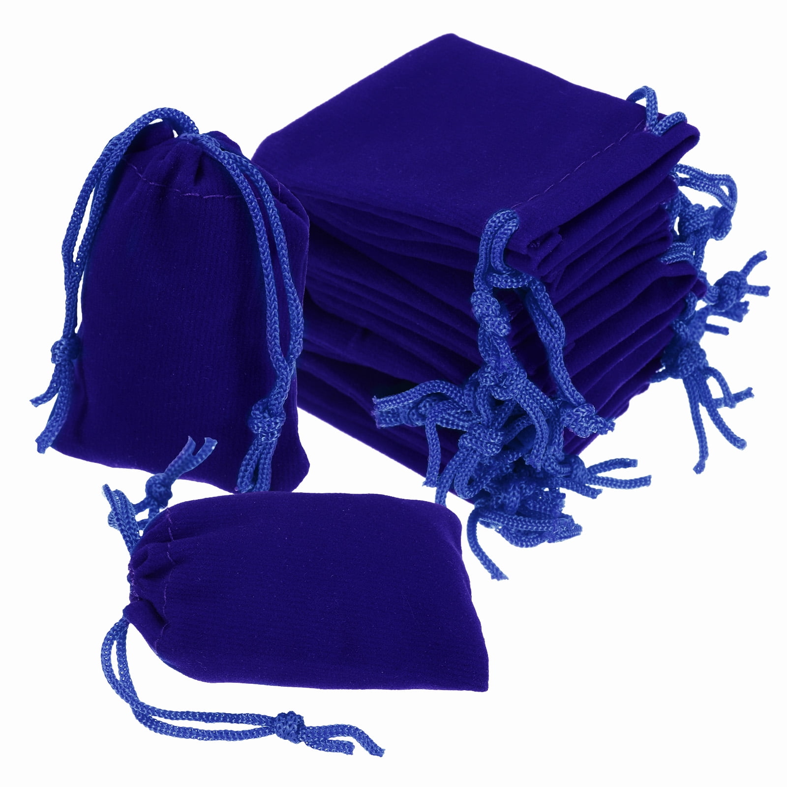 Unique Bargains Velvet Gift Bags Jewelry Drawstring Pouches for Wedding Favor 2"x2.8" Blue