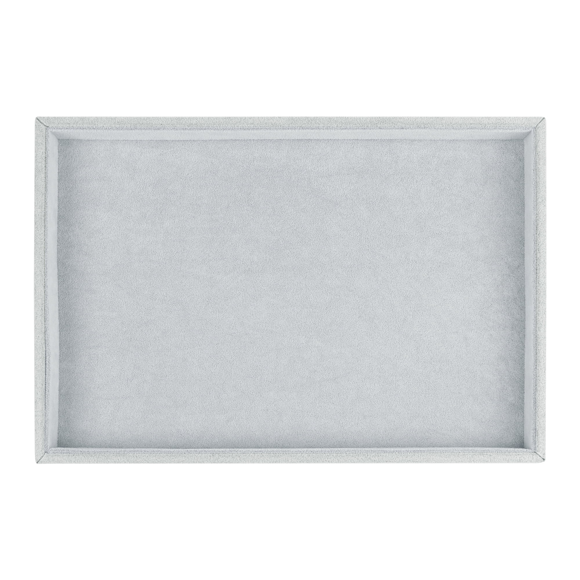 Unique Bargains Velvet Jewelry Boxes Holder Organizer Trays with Removable Dividers Gray Flat Tray