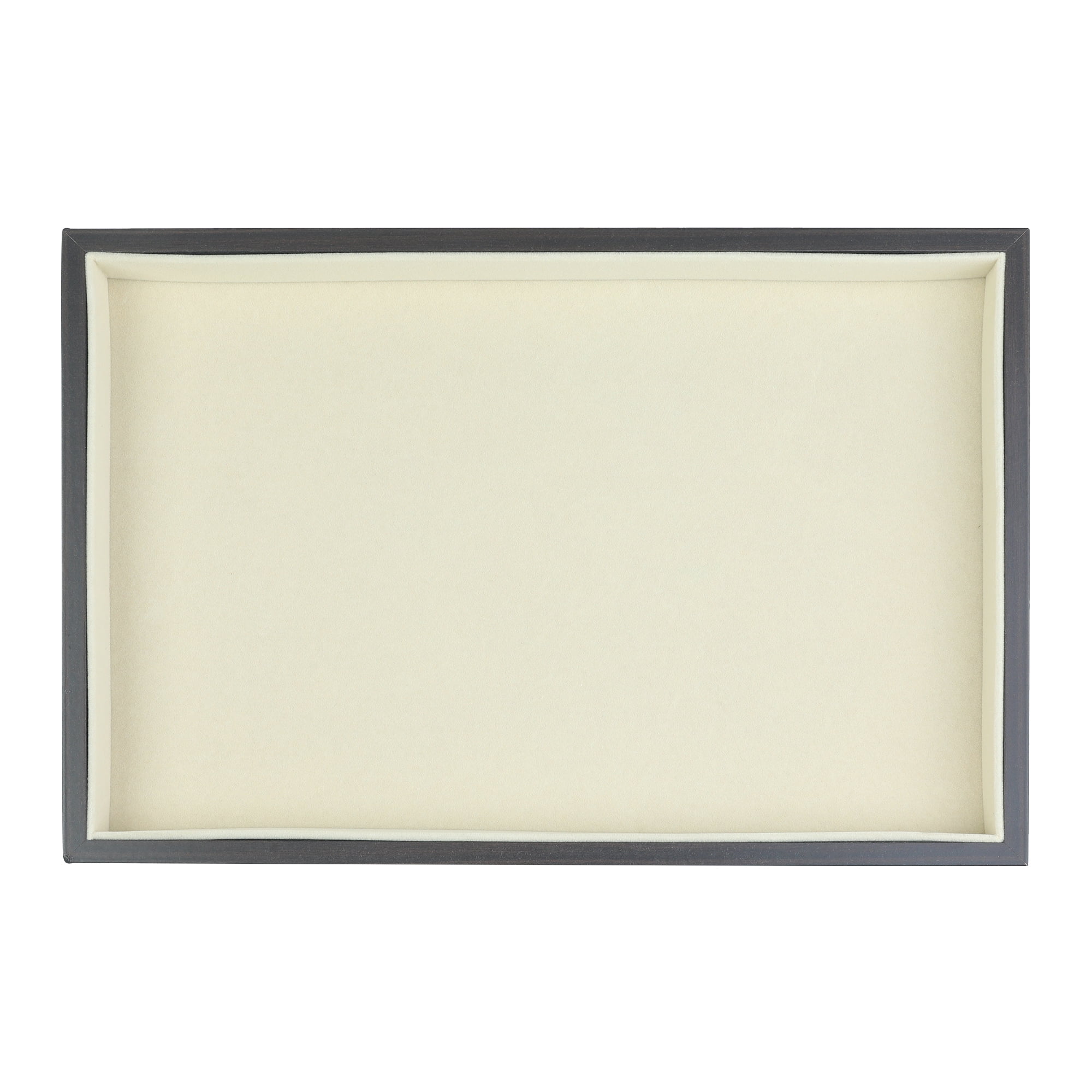 Unique Bargains Velvet Jewelry Boxes Organizer Trays with Removable Dividers for Drawer Black Flat Tray