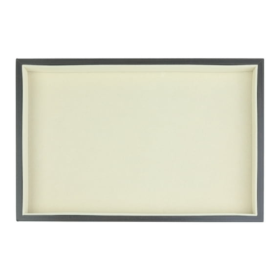 Unique Bargains Velvet Jewelry Boxes Organizer Trays with Removable Dividers for Drawer Black Flat Tray