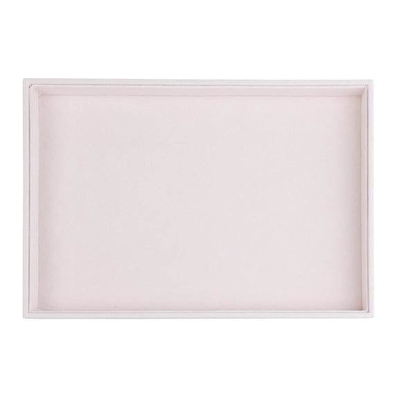 Unique Bargains Velvet Jewelry Organizers Trays with Removable Dividers Light Pink-Flat Tray