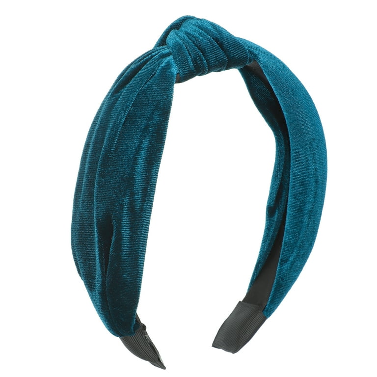 VELVET HAIR BAND BROAD AQUA GREEN VELVET HAIR BAND BROAD AQUA GREEN