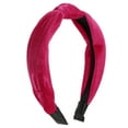 thumbnail image 1 of Unique Bargains Velvet Knotted Headbands Hairband for Women 1.2 Inch Wide Rose Red, 1 of 7
