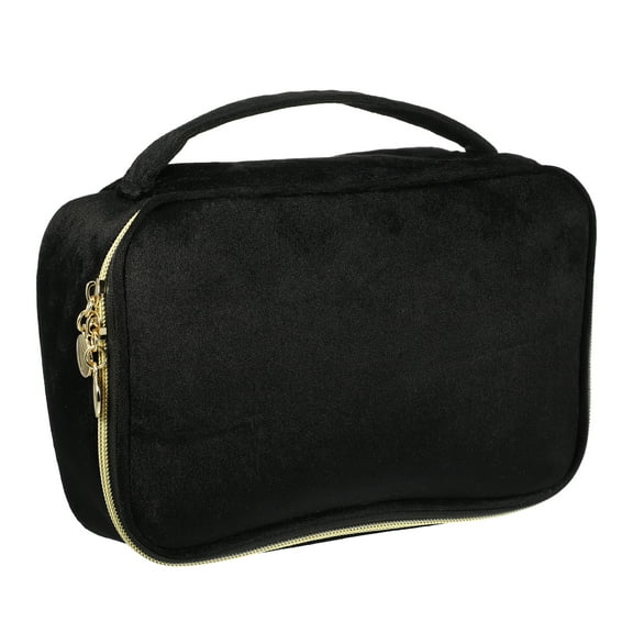 Unique Bargains Velvet Makeup Bag Multifunctional Cosmetic Bag for Women Suitable for Lipstick Eye Shadow Black