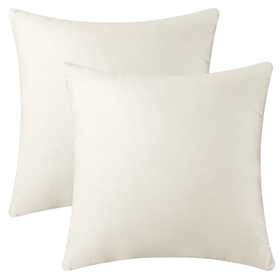 Unique Bargains Velvet Modern Zipper Cushion Decorative Throw Pillow Covers (2 Count) Beige 18" x 18"