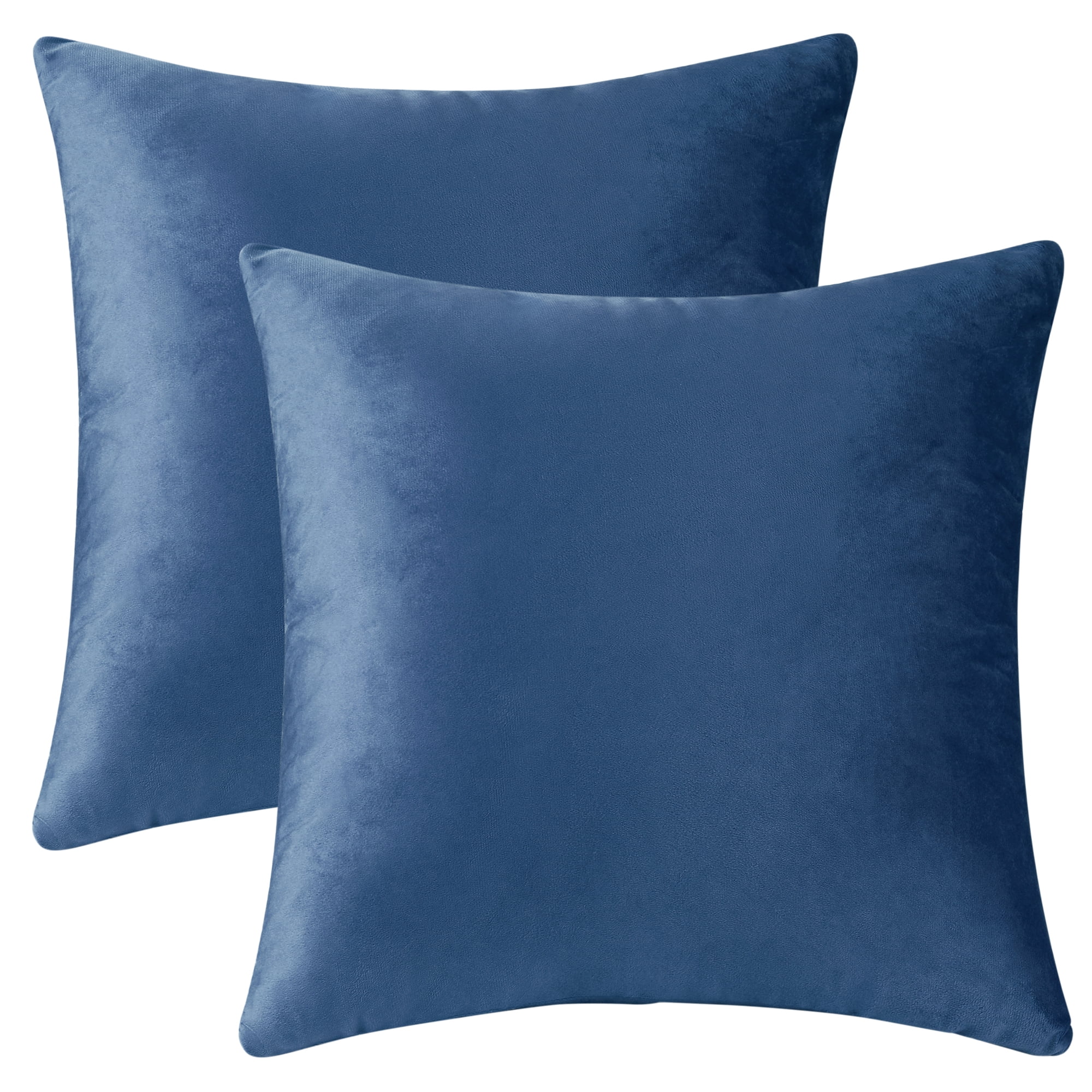 Unique Bargains Velvet Modern Zipper Cushion Decorative Throw Pillow Covers (2 Count) Royal Blue 16" x 16"