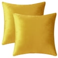 thumbnail image 1 of Unique Bargains Velvet Modern Zipper Cushion Decorative Throw Pillow Covers (2 Count) Yellow 18" x 18", 1 of 6