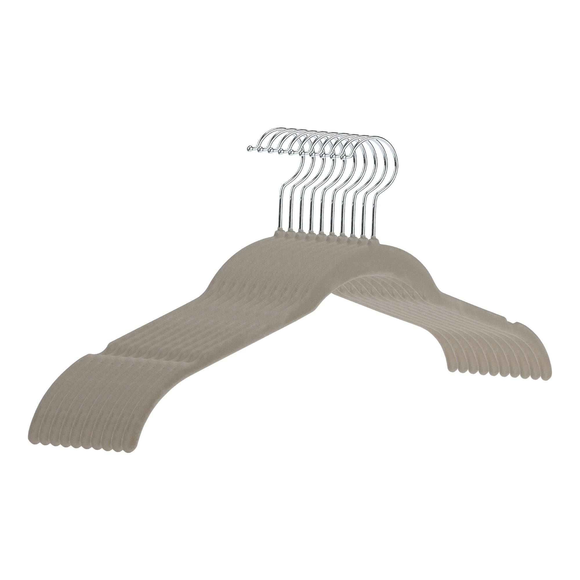 Unique Bargains Velvet Non-Slip Durable Space Saving Clothes Hangers 10 Packs Gray