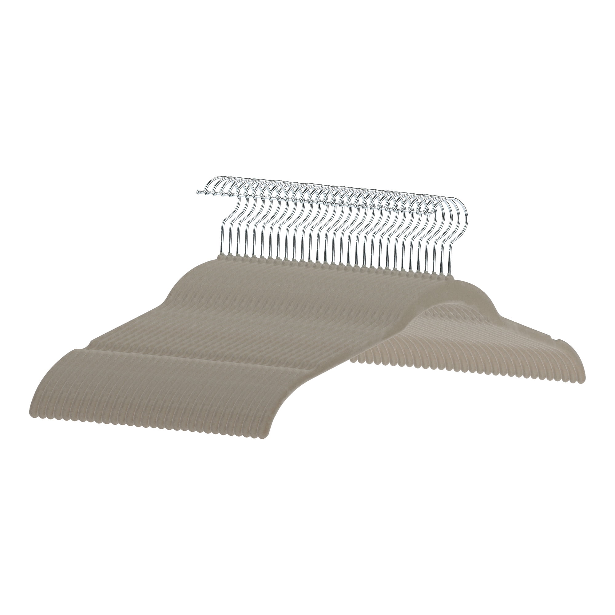 Unique Bargains Velvet Non-Slip Durable Space Saving Clothes Hangers 30 Packs Gray