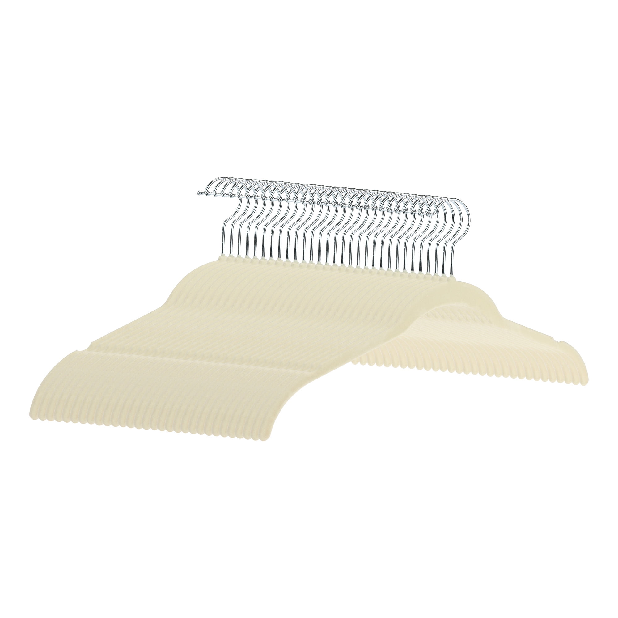 Unique Bargains Velvet Non-Slip Durable Space Saving Clothes Hangers 30 Packs Khaki