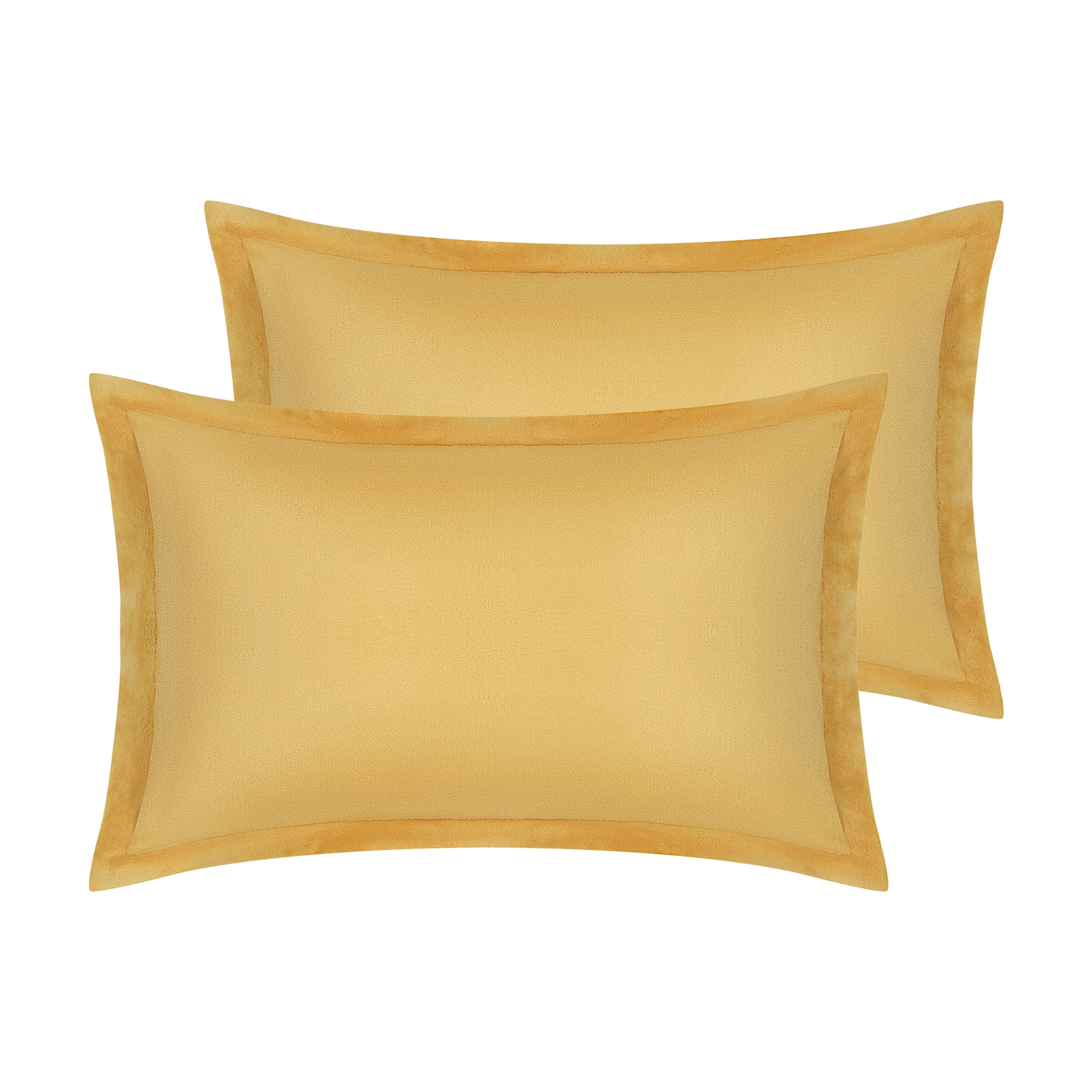 Unique Bargains Velvet Pillow Cases Pillow Covers with Zipper Closure 2pcs Queen Khaki