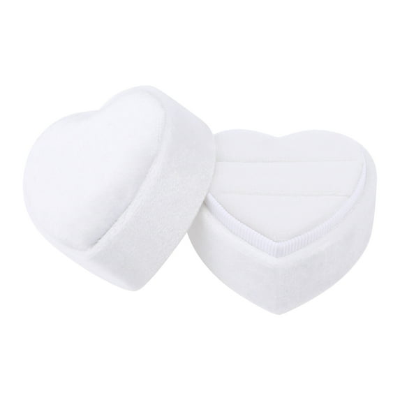 Unique Bargains Velvet Ring Box Jewelry Storage Holder White
