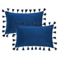thumbnail image 1 of Unique Bargains Velvet Soft Throw Pillow Covers Pack of 2 Dark Blue 20" x 12", 1 of 6