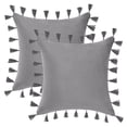thumbnail image 1 of Unique Bargains Velvet Soft Throw Pillow Covers Pack of 2 Grey 18" x 18", 1 of 6
