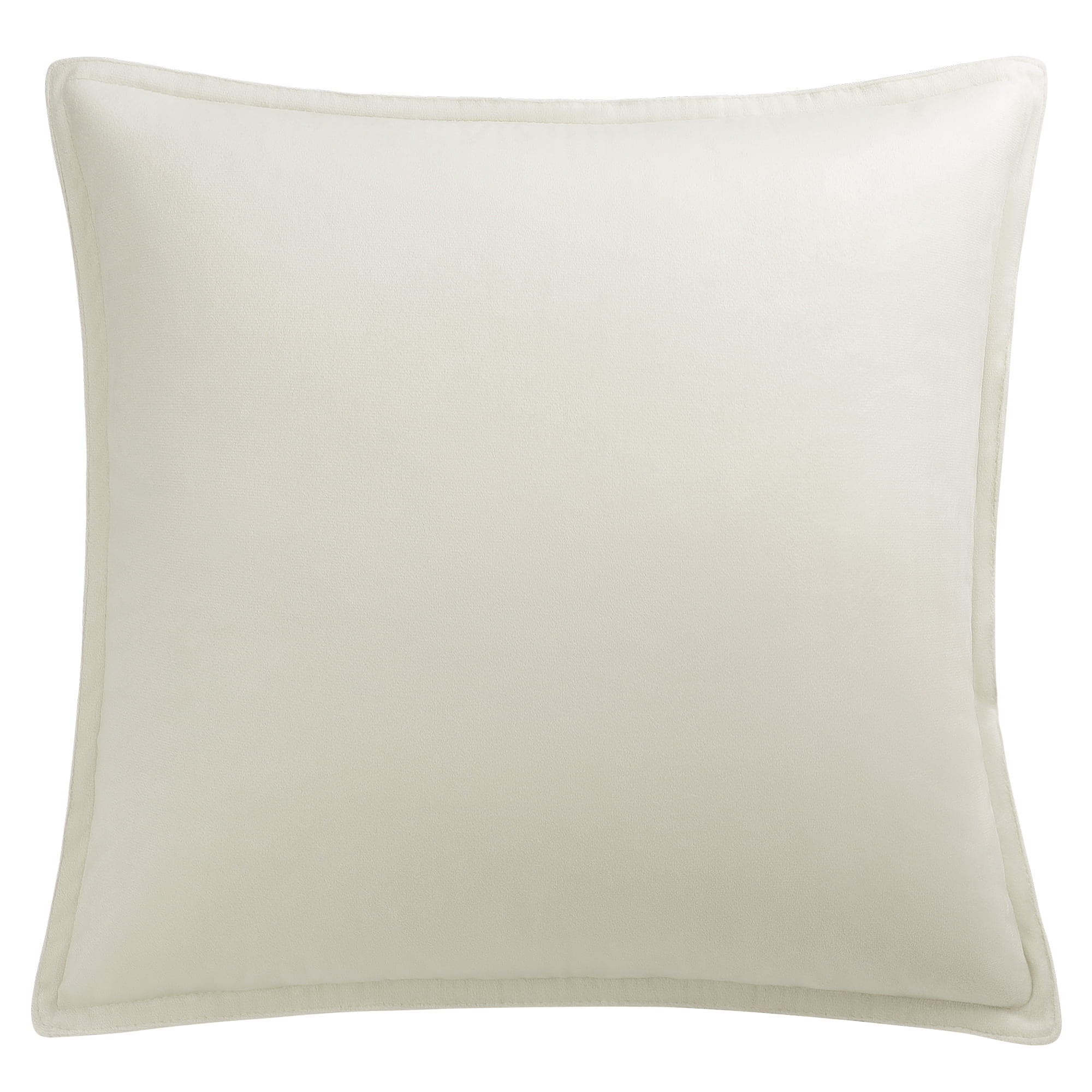 Unique Bargains Velvet Soft for Sofa Throw Pillow Covers Beige White 16"x16"